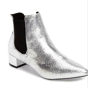 Topshop Krazy Chelsea‎ Silver Booties Size 41 Or 9.5